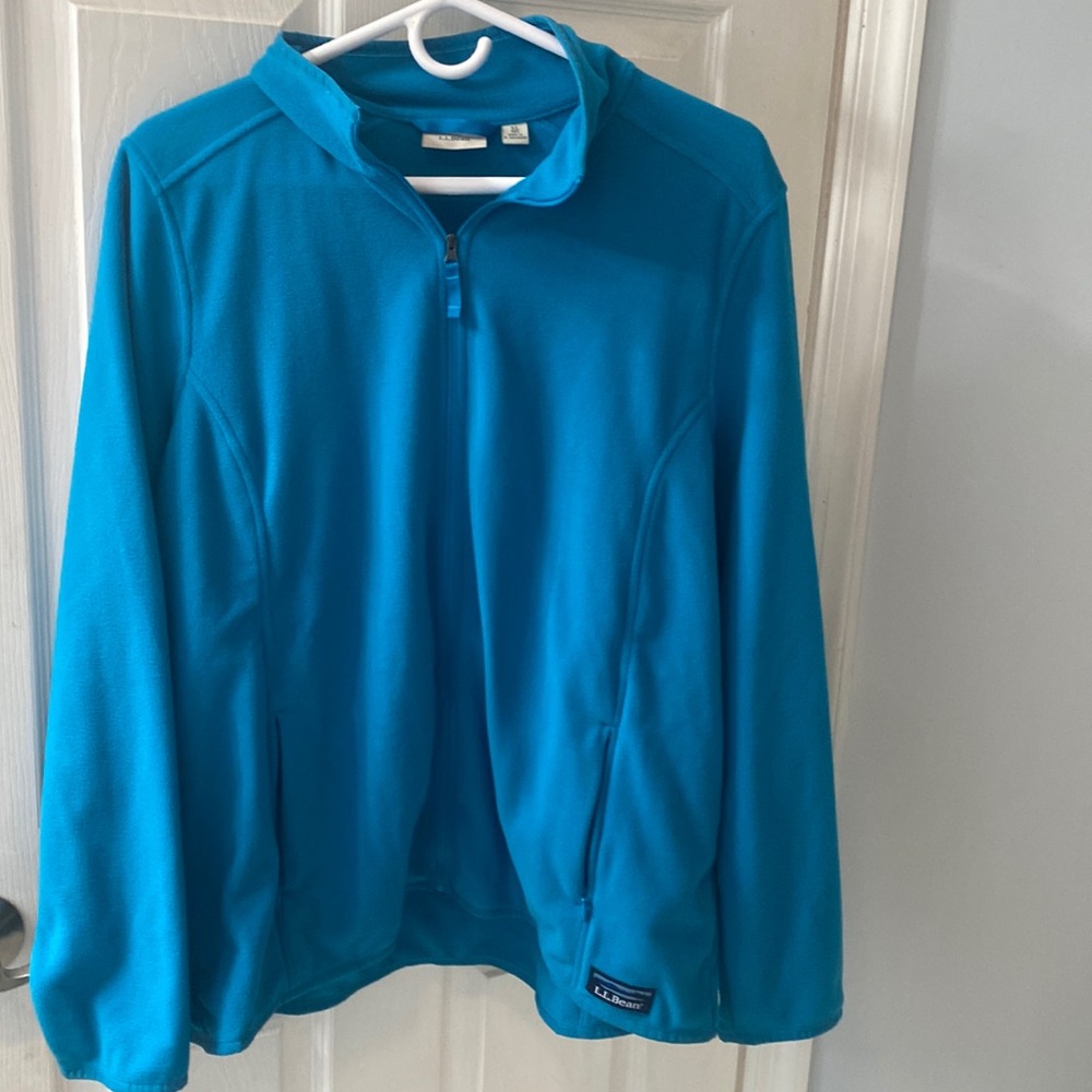 LL Bean Womens zip fleece XL Teal